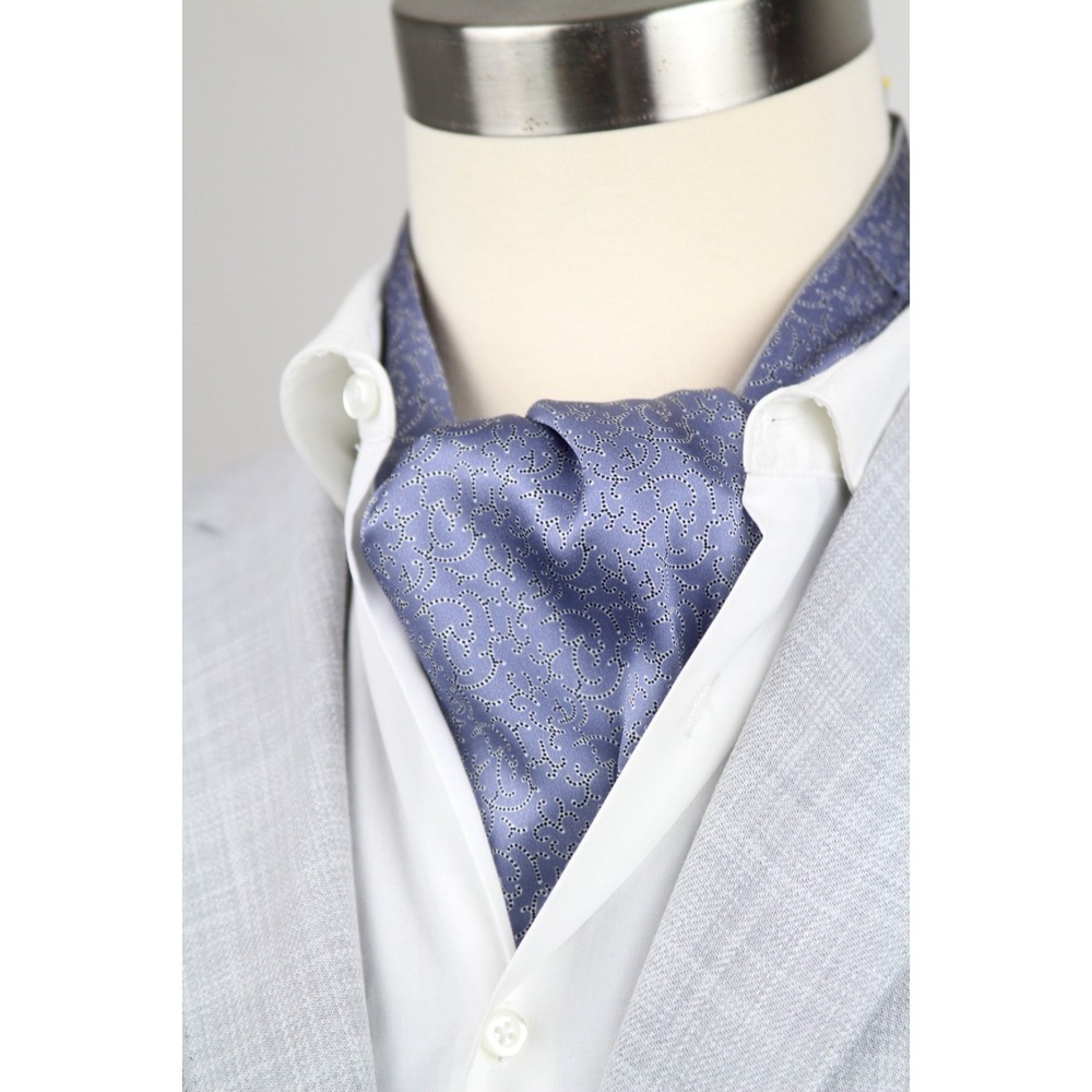 Camellucci Men's Silk Cravat Ascot Tie Wool Silk Gift Box Classic‎ Formal Luxury